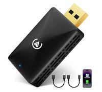 Adaptador inalámbrico Android Auto & Carplay,Stick inalámbrico 2 en 1 Convierte Android Auto/Carplay por Cable a inalámbrico para Coches,WiFi 5GHz, Cable USB C/A Versión Mini Dorado Negro