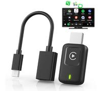 Adaptador Inalámbrico Carplay 2 en 1, para Convertir CarPlay/Android Auto con Cable en Inalámbrico, Compatible para Coches con CarPlay y AA, para iOS 10+ & Android 11+, USB C/A