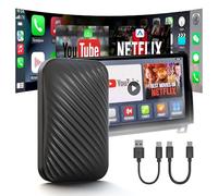 Adaptador inalámbrico Carplay 2025 para Carplay y Android Auto Adaptador, compatible con Netflix/YouTube/Play Store/TF Card Carplay Ai Box Streaming Video para coches OEM con cable CarPlay Android