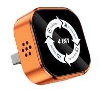 Adaptador inalámbrico CarPlay 4 en 1: cable a inalámbrico para coche CarPlay y Android, con MirrorLink y AirPlay MirrorLink y AirPlay, compatible con iPhone y Android (naranja-blanco)