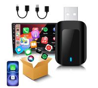 Adaptador inalámbrico CarPlay/Android Auto, 2 en 1. Convierte Android Auto/Carplay con Cable en inalámbrico, Plug and Play, Compatible con teléfonos iOS 10+/Andoid 11+