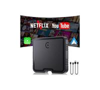 Adaptador inalámbrico Carplay con tarjeta Netflix YouTube TF Plug & Play, adaptador inalámbrico AI Box Car Play y dongle Android Auto fácil de configurar, se adapta a coches CarPlay con cable OEM