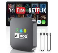 Adaptador inalámbrico CarPlay para iPhone y Android Auto, compatible con Netflix/YouTube, mini adaptador inalámbrico Android Auto, solo compatible con los coches 2018+ con CarPlay con cable OEM