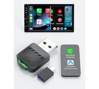 Adaptador inalámbrico Carplay y Android Auto 2025 Actualización de CarPlay con Cable a inalámbrico, diseño Mini USB 2 en 1 Car Play para Apple iOS 10+, Android 11+ Versión, USB/Tipo C