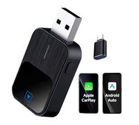 Adaptador Inalámbrico para CarPlay y Android Auto, Adaptador Carplay Inalámbrico para Coche Compatible con iOS 12+/Android 11+, Bluetooth V5.2 Conexión Estable, Plug & Play