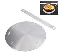 Adaptador Induccion de 20 cm, Adaptador Cafetera Induccion Adaptador Placa Induccion con Mango ExtraíBle, Placa para Induccion Adaptador Apta para Baterías de Cocina Magnéticas y No Magnéticas