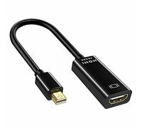 Adaptador Internet Mini DP 4K Cableado de Transferencia de Alta definición Mini DP a computadora Convertidor de TV Imprescindibles para Viajar A Europa (Black, One Size)