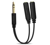 Adaptador Jack 6,35 mm Macho a Doble Jack 6,35 mm Hembra 27 cm -