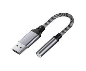 Adaptador jack USB, adaptador USB a jack de 3,5 mm, tarjeta sonUSB a AUX estéreo auxiliar de 3,5 mm, para auriculares con micrófono compatible con auriculares PC ordenador portátil