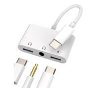 Adaptador Jack USB C Auriculares 3.5 Auriculares para Apple iPhone15 Pro MAX Plus para iPad Pro Air Compatible con Samsung 3,5 Type C Cable Aux Divisor Type-c Cargador Puerto Tipo C Carga