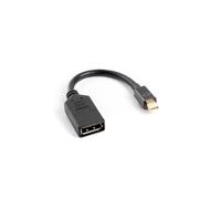 Adaptador lanberg mini displayport macho a displayport hembra cable 10 cm negro