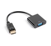 Lanberg Adaptador DISPLAYPORT A VGA 1080P 60HZ 0.20M Negro AD-0002-BK