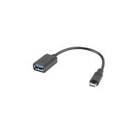 Adaptador LANBERG OTG USB Micro(M) 2.0 A USB-A(H) 15 CM NEGR