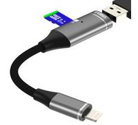 Adaptador lector de tarjetas Micro SD de Lightning a USB para iPhone 14 13 Pro Max para Apple Jack Card Reader para iPad Cámara OTG Cle Memoria Cable compacto externo Enchufe 3.0 TF Ratón Cámara