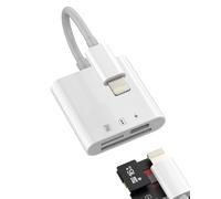 Adaptador Lector de Tarjetas SD Lightning a SD Card Reader Micro SD Cargador Accesorios para Apple iPhone 14 13 12 11 Pro MAX 7 8 Plus para iPad Air Conector Lector Compact Flash Cable Adapter
