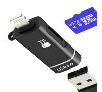 Adaptador Lector Tarjeta Micro SD Lightning a USB OTG 3.0 para iPhone14 13 12 Pro Max para Apple para iPad Conector de Digital Cámara Fotos Memoria Stick Teclado Raton Conversor Accesorios Conexión TF