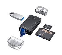 Adaptador lector tarjetas SD/TF 6 en 1 con puertos USB tipo A y tipo C e interfaz micro Android, ranuras dobles USB 2.0. Compatible con tarjetas de memoria Micro SD/SDHC/SDXC/MMC para cámaras, PC, tel