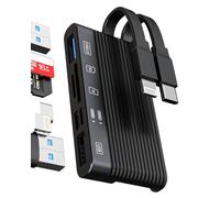 Adaptador Lector Tarjetas USB C Lightning Card (6 en 1) para Apple iPhone 15 para iPad MacBook Pro compatible con Samsung SD MicroSD USB 3.0 2.0 TF OTG Accesorios Ordenador Cámara Cámara Memoria