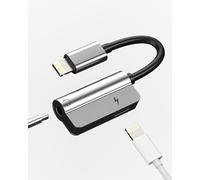 Adaptador Lightning a auriculares de 3,5 mm (2 en 1) cable de carga Jack Splitter Auto AUX Audio Jack para Apple MFI Certified Headphone y cargador convertidor de carga Cable para iPad Conector para
