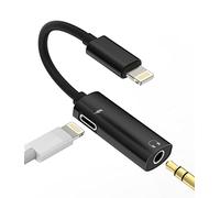 Adaptador Lightning a AUX Audio de 3,5 mm (2 en 1) para iPhone - Jack Carga Splitter Auto Cargador Cable Convertidor para iPad Auriculares Conector para Apple MFI