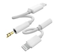 Adaptador Lightning a conector de auriculares de 3,5 mm, 2 unidades para Apple MFi certificado para iPhone 14, 14 Plus, 14, Pro, 14, Pro Max, 13, 12, 11, X, XS, XR, SE, XS, Max, 7, 8, 6, 6S, 5, 5S