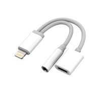 Adaptador Lightning a jack de 3,5 mm para Apple para iPad iPhone14, cable auxiliar (2 en 1), auriculares de audio divisor de auriculares, cargador, conector de auriculares, cargador de auriculares,
