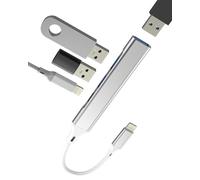 Adaptador Lightning a USB (4 en 1) para Apple MFI certificado OTG 3.0 convertidor para iPhone 14 Pro Max para iPad, cable de carga, lector de tarjetas, unidad flash, transferencia de datos, conector