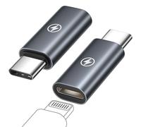 Adaptador Lightning a USB C 2 Pack, Adaptador iPhone a Tipo C 60W Carga Rápida para iPhone 17/16/16 Pro/15/15 Pro Max/Plus, iPad Pro,Macbook, Samsung Galaxy S25/S24/S23, No para Auriculares/Audio/OTG