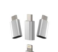 Adaptador Lightning a USB C macho cable de carga jack (3 unidades) cargador accesorios de fuente de alimentación set cargador iPhone cable a conector tipo C compatible con Samsung Google Pixel Huawei