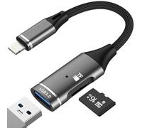 Adaptador Lightning a USB lector de tarjetas OTG 3.0 Micro SD Card Reader Memory Stick para iPhone 14 13 Pro Max para iPad para Apple Cable TF Transferencia de Datos Conector Accesorios Cámara