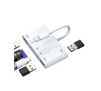 Adaptador Lightning a USB Micro SD lector de tarjetas (6 en 1) para Apple iPhone 15 para iPad, compatible con tarjetas Samsung, lector de tarjetas OTG, teléfono móvil, tarjeta de memoria, cámara
