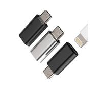 Adaptador Lightning de tuerca a USB C macho (3 unidades) compatible con Samsung para iPad Pro Cargador Accesorios Fuente de alimentación para iPhone Charger Cable a Tipo C Conector Set L-to-tpc-3p