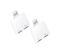 Adaptador Lightning doble para iPhone (2 paquetes) Jack auriculares Cargador accesorios Cable Aux para Apple Cable audio auriculares Adaptador para iPad 14 Pro Max Carga headphone radio Conector