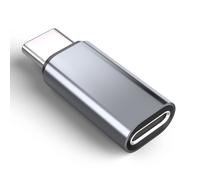 Adaptador Lightning (hembra) a USB-C (macho), compatible con iPhone 15 Grey