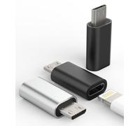 Adaptador Lightning Micro USB (3 Pack) Carga Convertidor Compatible para Samsung Galaxy Cable Móvil de Lightning Hembra Jack a Micro USB Macho Adapter to-Mc