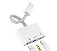 Adaptador Lightning to Jack 3.5 (2 en 1)cargador Cascos Accesorios Microfono Auxiliar Coche para Apple iPhone 14 13 12 11 Pro Max iPad Mini Auriculares Aux Cable Auricular Dongle Audio Carga Conector