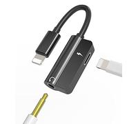 Adaptador Lightning to Jack 3.5mm Auxiliar Coche Cascos Dongle 2en1 Cargador Auriculares Accesorios Cable Auricular Aux Audifonos Carga Convertidor para Apple iPhone 14 13 12 11 Pro Max para iPad Mini