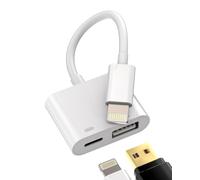 Adaptador Lightning to USB 2en1 Conversor Cargador Jack Adapter Cable OTG para Apple iPhone 14 13 12 11 Pro MAX 7 8 Plus X SE XS XR para iPad Air Accesorios Lectorlector Tarjetas Conector Pendrive