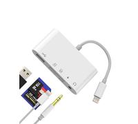 Adaptador Lightning USB 3.0 Jack 3.5 mm Lector de tarjetas SD Micro SD para Apple iPhone iPad Card Reader Cable OTG Memoria Cámara Cámara TF Puerto Adaptador Cámara