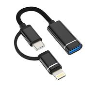 Adaptador Lightning USB C a USB-A Jack iPhone OTG Cable Typec Thunderbolt Conector para teclados Stick Mouse Hub Accesorios para 14 13 12 Pro Max 8 7 Plus Samsung Macbook Ipad Huawei Xiaomi