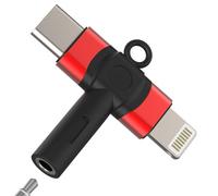Adaptador Lightning USB C de 3,5 mm para auriculares para iPhone 17, 16, 15, 14, 13, 12 Pro Max para Apple y iPad, compatible con Samsung Galaxy S26, S25, S24, DAC, adaptador auxiliar de audio tipo C