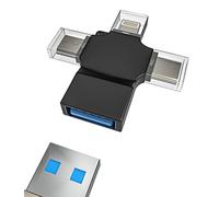 Adaptador Lightning USB C Micro USB para Apple iPhone 15 Macbook Air para iPad Compatible con Samsung Divisor Tipo C Toma Memoria Descargar Foto Ratón Cable Accesorios OTG Jack Convertidor