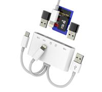 Adaptador Lightning USB C USB a lector de tarjetas Micro SD Cable OTG 3.0 rápida carga para Apple iPhone15 para iPad Mac PC compatible con Samsung Card Reader TF Memoria Adaptador Cámara Memory