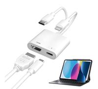 Adaptador Lightning y USB-C a HDMI para iPhone a TV, certificado MFi 4K a 60Hz, adaptador de iPhone a HDMI con carga rápida de 100 W, adaptador Apple Lightning a AV digital para iPhone 17/16/15/iPad a