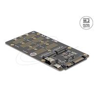 Adaptador M.2 Delock para SSD PCIe y SATA con puertos USB-C