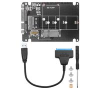Adaptador M.2 NGFF o mSATA a USB 3.0 2 en 1 NGFF o mSATA Convertidor Tarjeta Lector con Cable Convertidor SATA