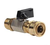 Adaptador M22 de 14 mm con acoplamiento rápido y válvula de bola de 4500 PSI para configuraciones de lavadora a presión de montaje directo en manguera (adaptador)