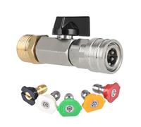 Adaptador M22 de 14 mm con válvulas de bola de acoplamiento rápido para interruptores de manguera de lavado de alta presión, conector de flujo de agua, adaptador duradero con válvulas de bola de