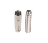 Adaptador macho de 3 pines a 5 hembra, convertidor con carcasa metálica DMX, iluminación de Audio o conector(B)