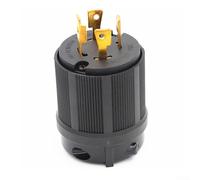 Adaptador macho de bloqueo NEMA L14-30P de 30 amperios para transferencia de energía del generador con conductores de latón macizo y carcasa de nailon resistente a la intemperie